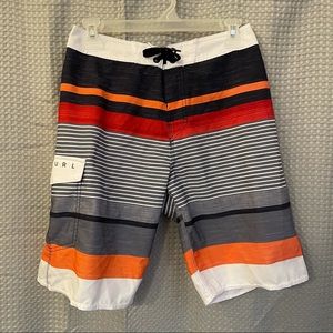 Rip Curl Striped Board Shorts / Swim Trunks